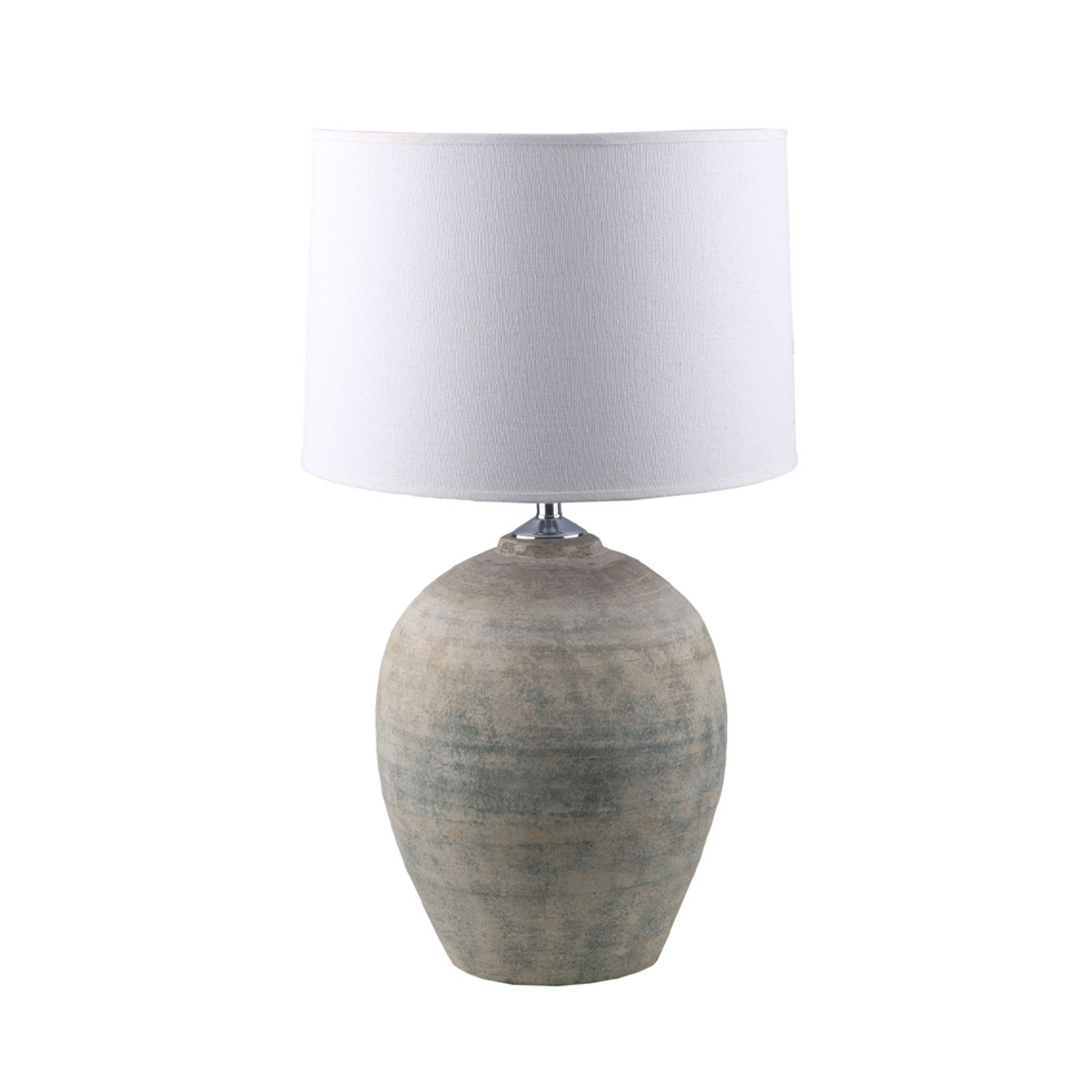 DIONI LAMP TABLE 28x28x65 CERAMIC GREY LINEN WHITE