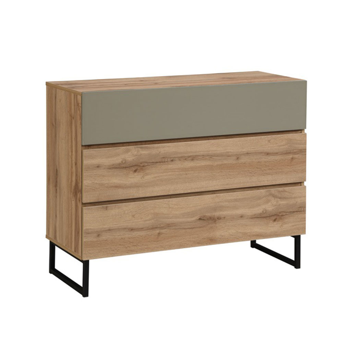 VERDE PEDESTAL 3DRAWERS CHIPBOARD WITH MELAMINE CARTA NATURAL CHIPBOARD WITH MELAMINE CARTA MINT BLACK E1