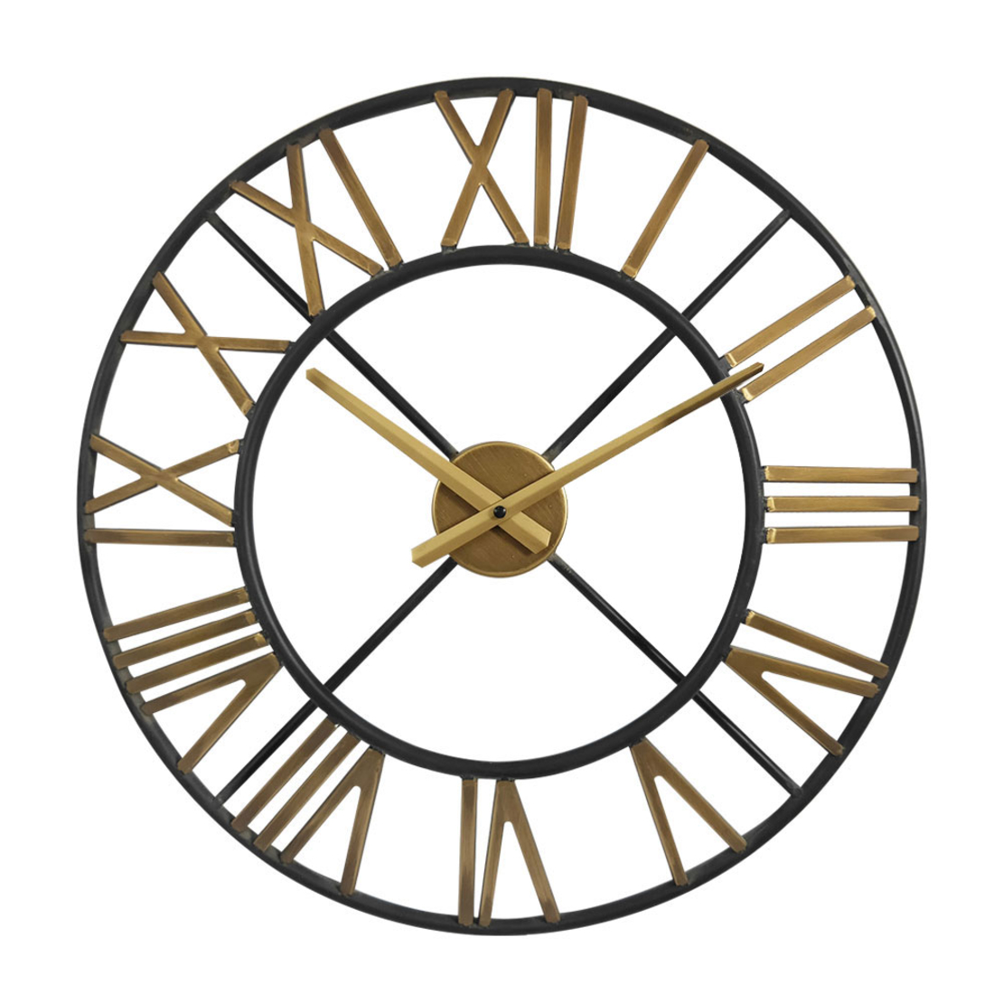 LETO CLOCK WALL METAL GOLD BLACK D50xH7cm PRC