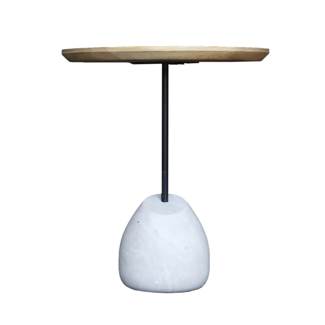 PILEA 46 SIDE TABLE WOOD MANGO NATURAL WHITE MARBL