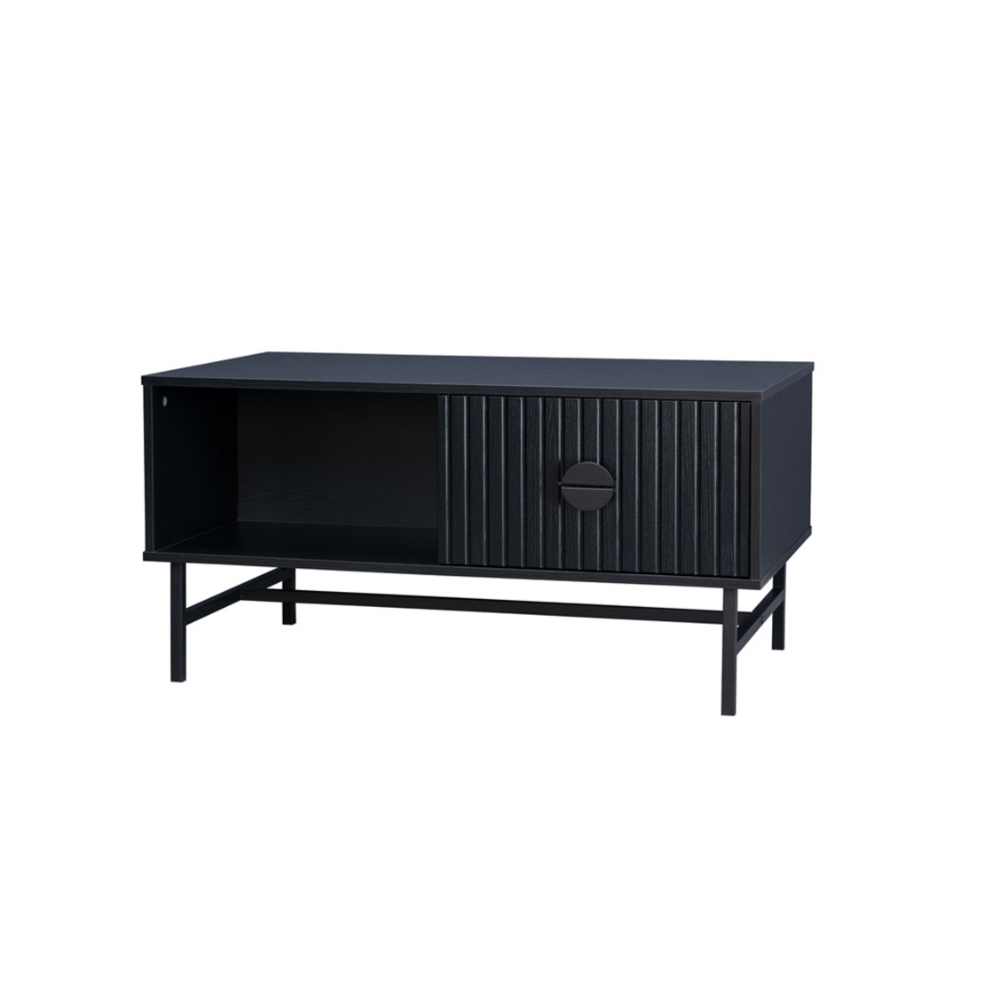 KIMONO COFFEE TABLE 1DRAWER MELAMINE BLACK METAL 100x59xH50,2cm E1 PRC