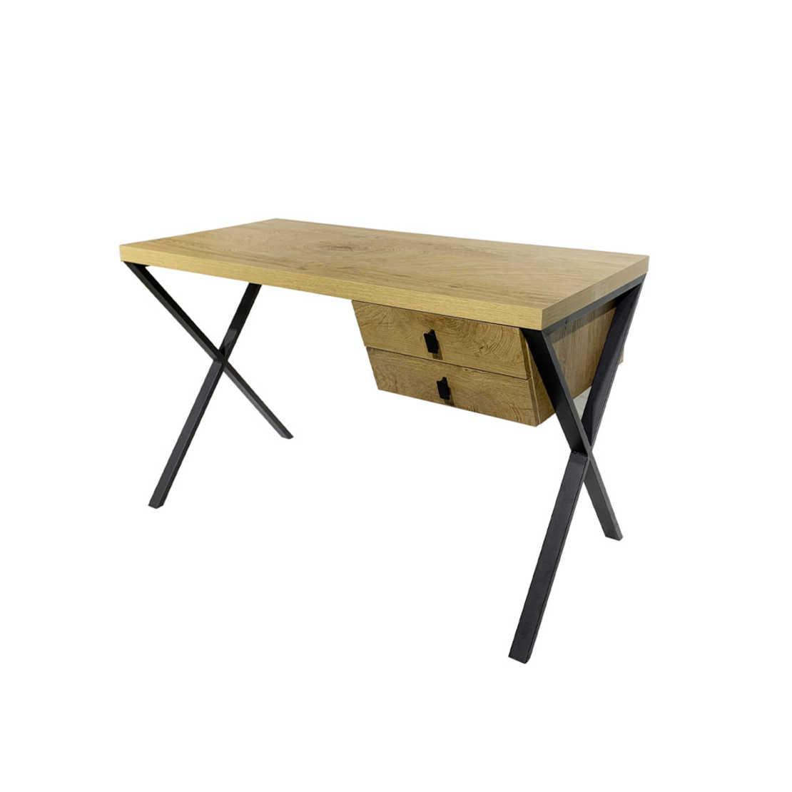 BOW DESK 2DRAWERS CHIPBOARD WITH MELAMINE CARTA NATURAL 120x60xH76cm E1 PRC