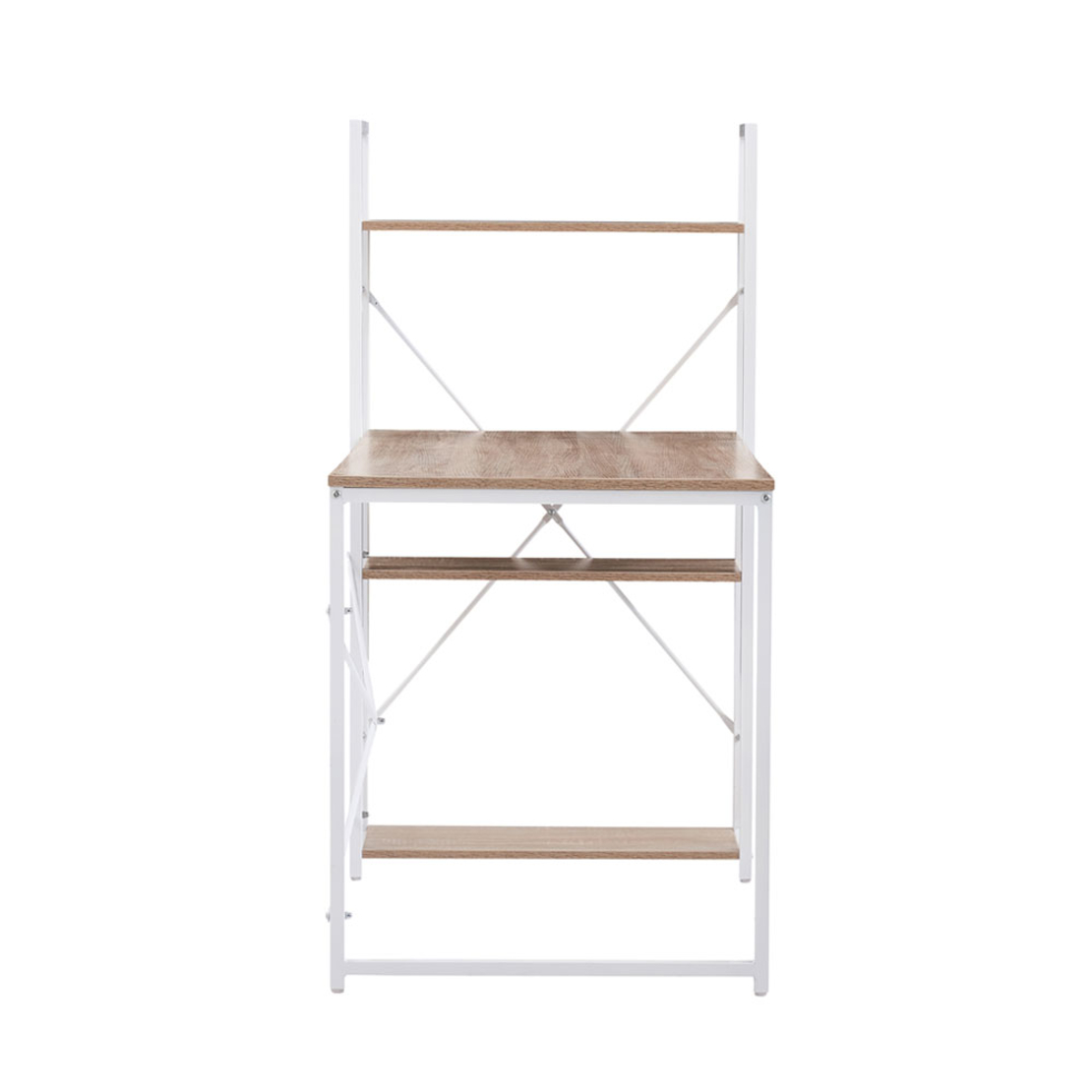 TORRE DESK BOOKCASE CHIPBOARD WITH MELAMINE SONOMA WHITE 120x60xH121cm E1 PRC