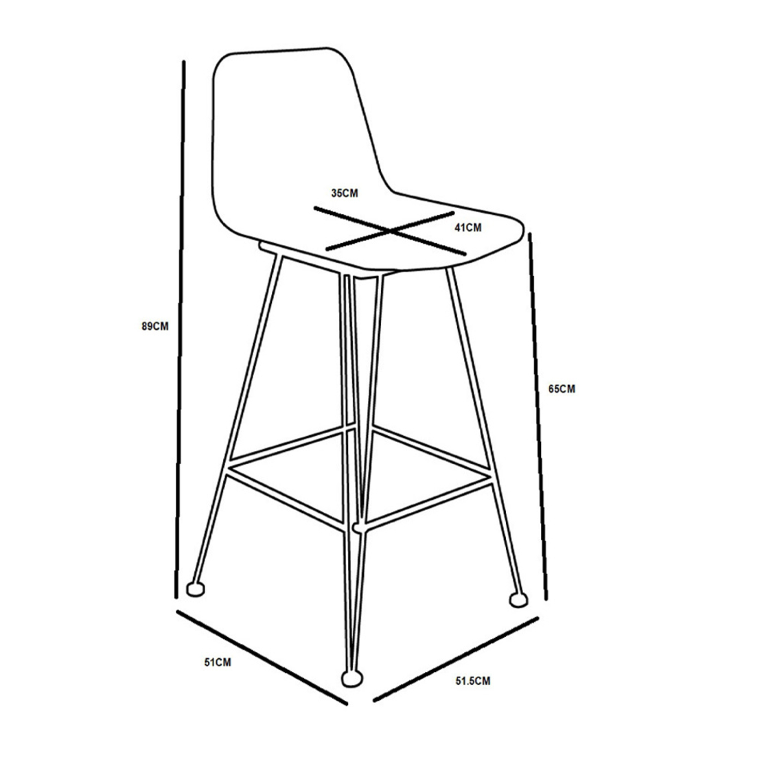 DENMARK STOOL BAR RATTAN NATURAL BLACK 42x53xH90cm PRC