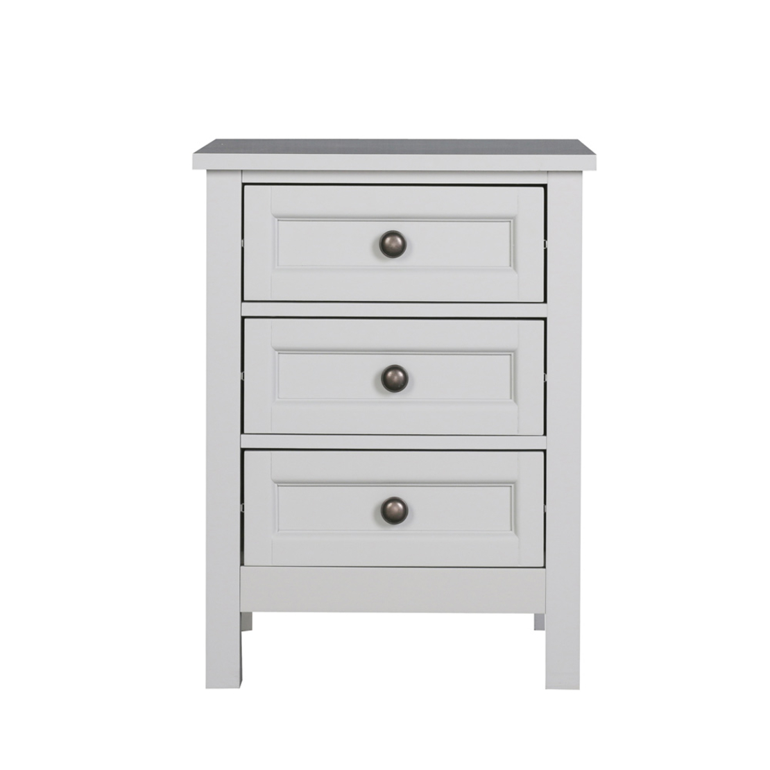 FRENCH NIGHTSTAND 3DRAWERS MDF GREY LIGHT E1 PRC