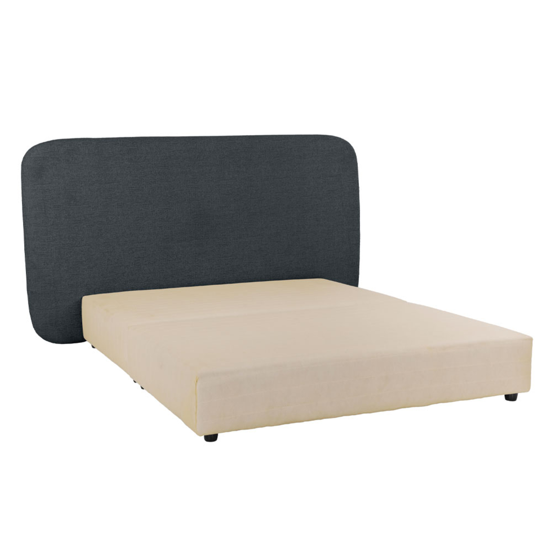 OVAL BED WITHOUT STORAGE (FOR MATTRESS 160x200cm) FABRIC ANTRACITE FABRIC E1 EU