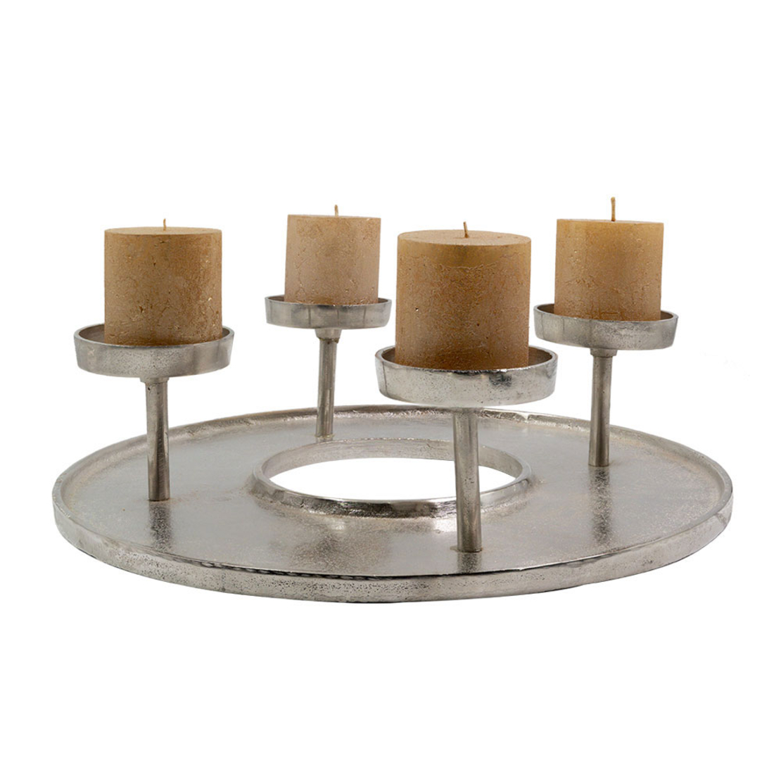REDON DECO CANDLE HOLDER ALUMINIUM SILVER 42x42xH1