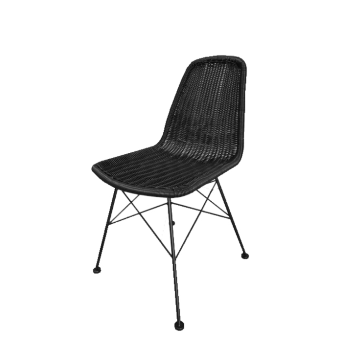 DENMARK CHAIR PE WOVEN BLACK BLACK 44x57xH81cm PRC