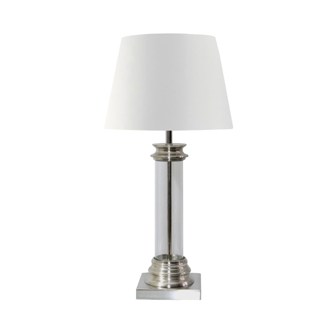 SKYLER LAMP TABLE SILVER WHITE 37x37xH62cm CE IN