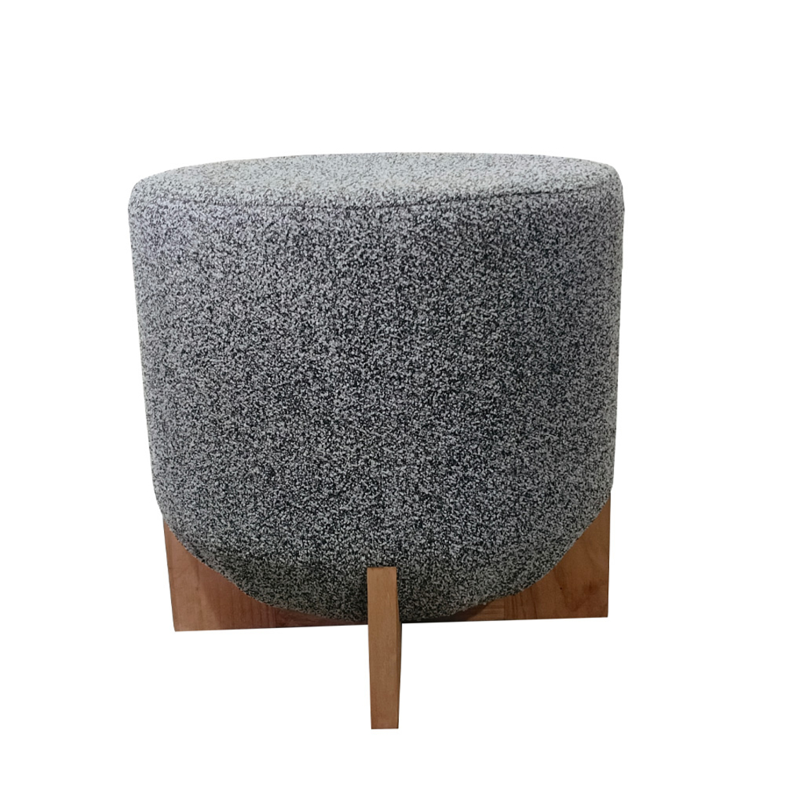 VOLCANO STOOL FABRIC WHITE BLACK WOOD NATURAL PRC