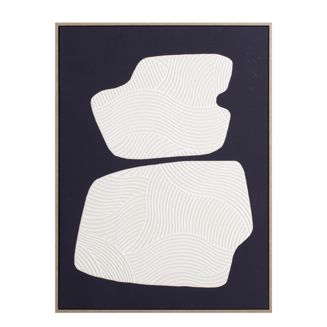 BOUNDLESS ART 1 PAINTING LINEN BLACK WHITE WOOD FR
