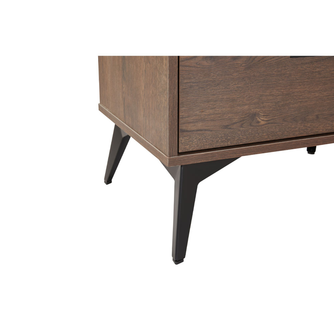 NUEZ NIGHTSTAND 2DRAWERS MELAMINE WALNUT METAL BLA