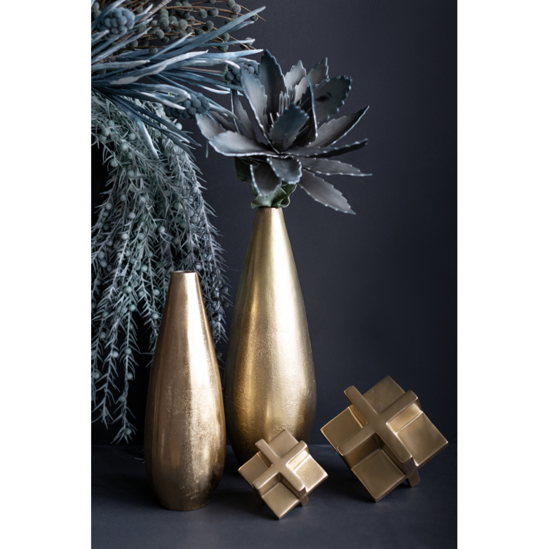 CUBE DECO POLYRESIN GOLD 15x15xH15cm PRC