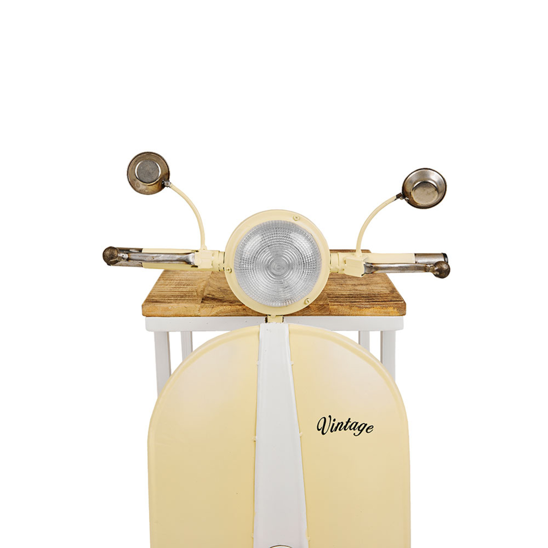 MINI VESPA SIDE TABLE WITH SHELVES METAL CREAM WHITE NATURAL 61x45xH88cm IN