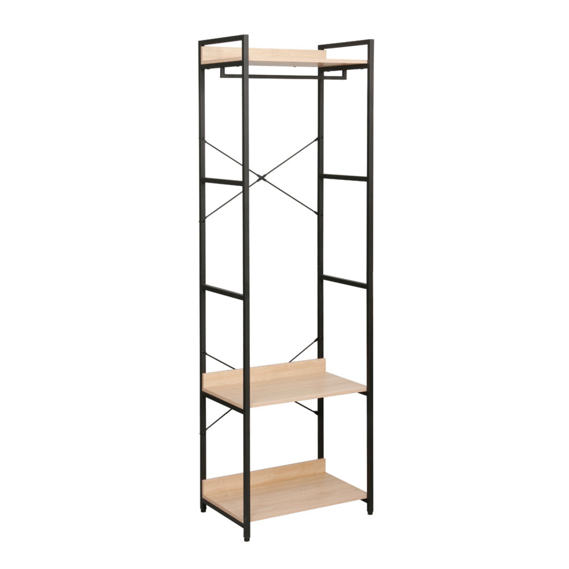 XENIA WARDROBE MELAMINE NATURAL METAL BLA 60x40x