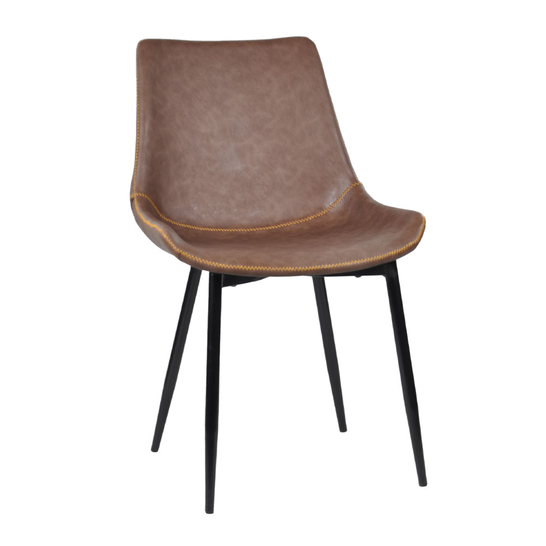 STITCHED CHAIR FABRIC TABAC METAL BLACK PRC