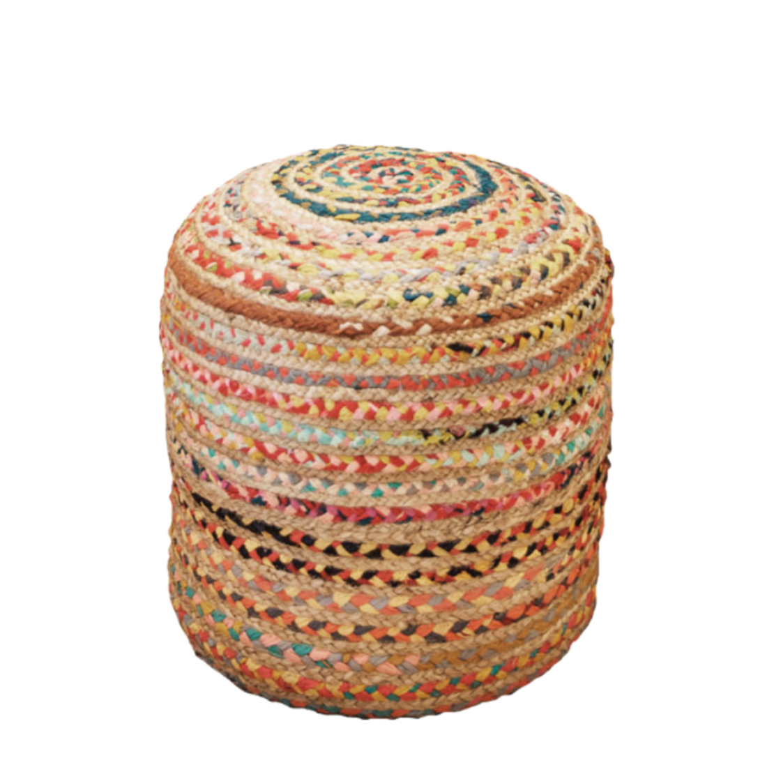 RAINBOW POUF JUTE MULTICOLOR IN