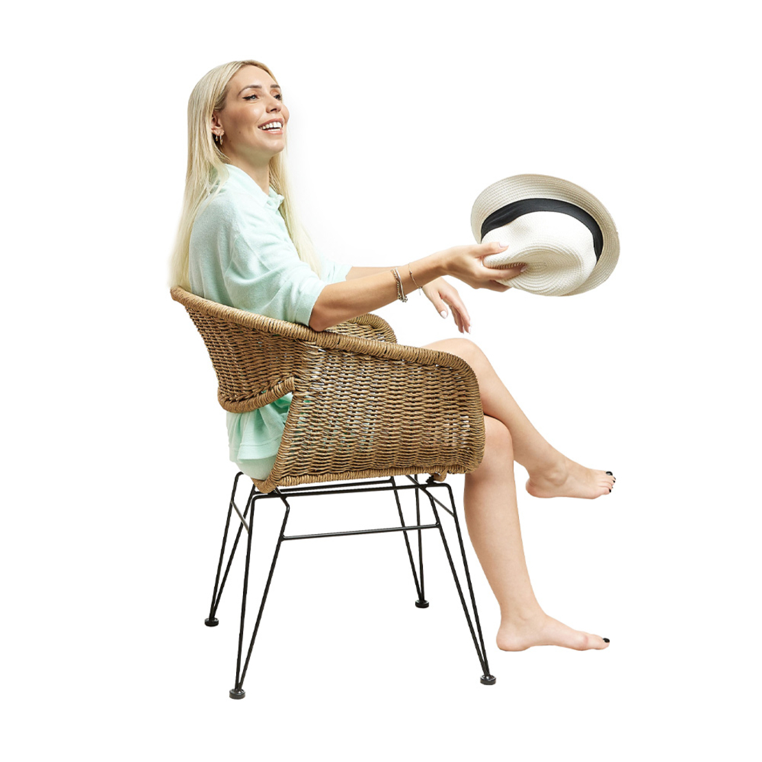 HAVANA CHAIR PE WOVEN NATURAL BLACK 59x64xH80cm PRC