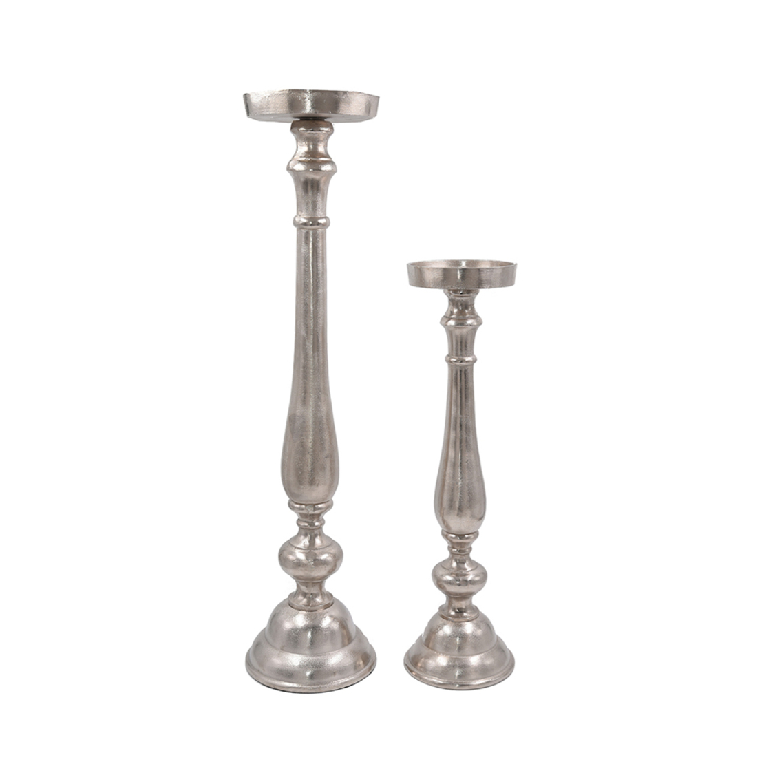 IONAS CANDLE HOLDER ALUMINIUM SILVER D18xH74cm IN