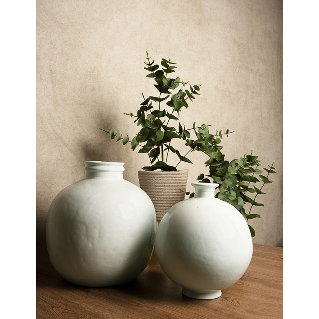ICE AGE VASE RECYCLED GLASS WHITE D32xH35cm EGY