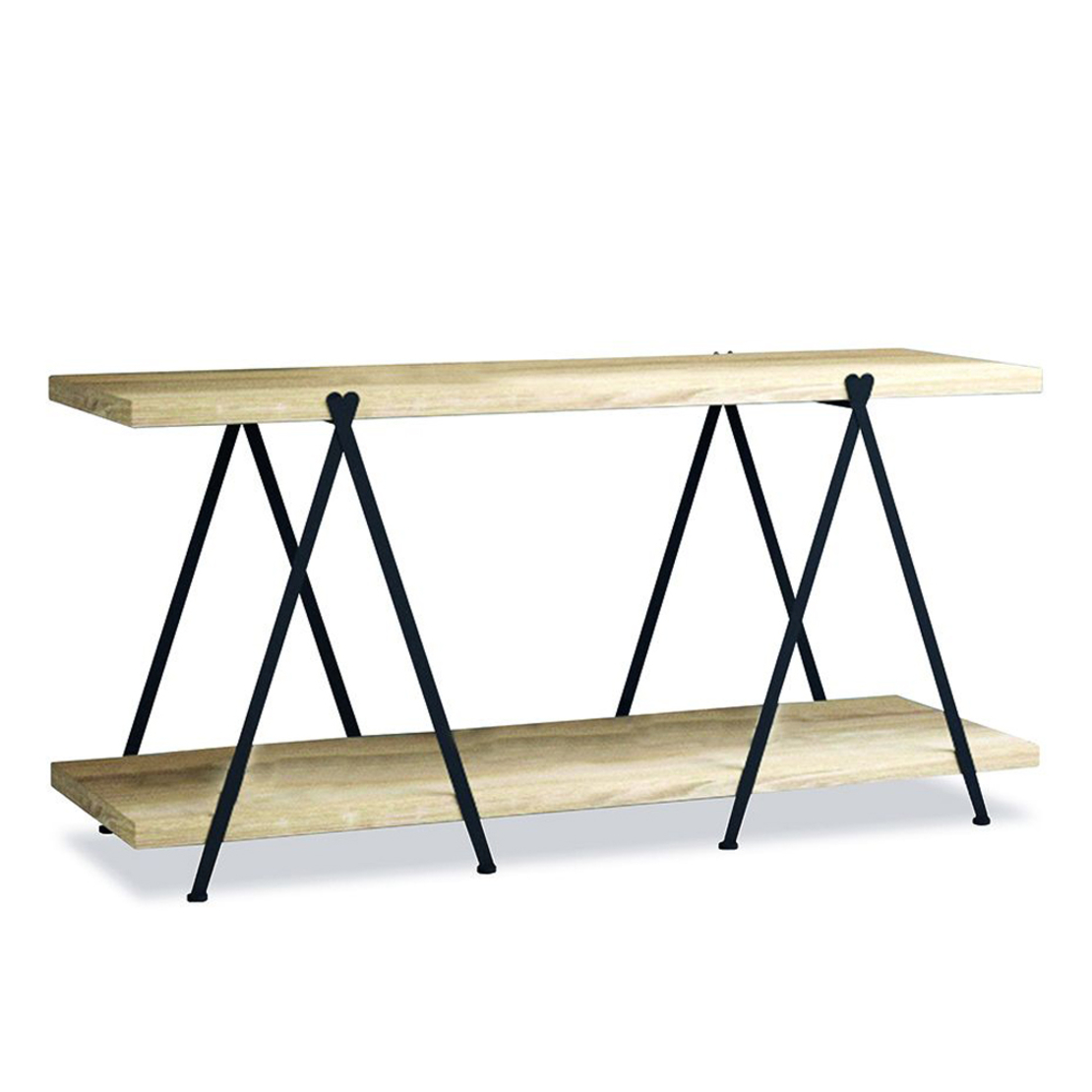 ALPHA CONSOLE VENEER PAULOWNIA WHITE WASHED METAL BLACK 154x51xH76cm E1 PRC