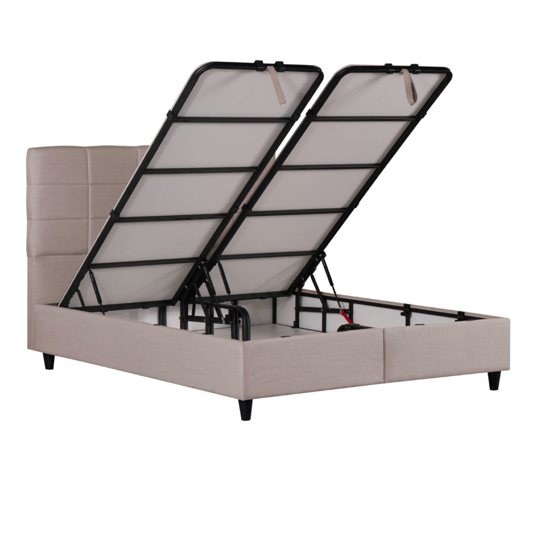 DEAL SET BED WITH STORAGE AND MATTRESS FABRIC BEIGE E1 TR