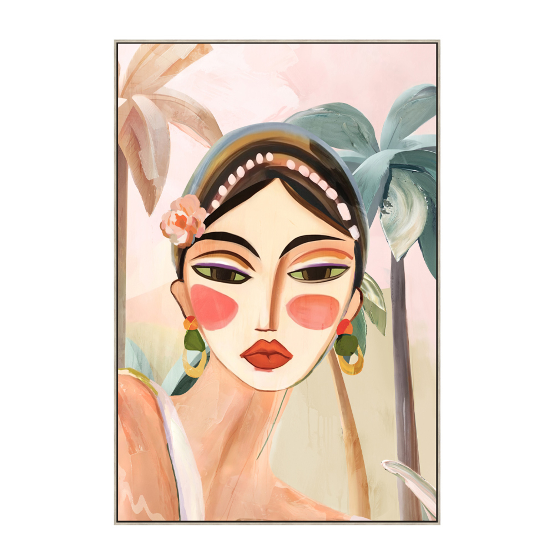 TROPICAL LADY 2 PAINTING CANVAS MULTICOLOR WOOD FR