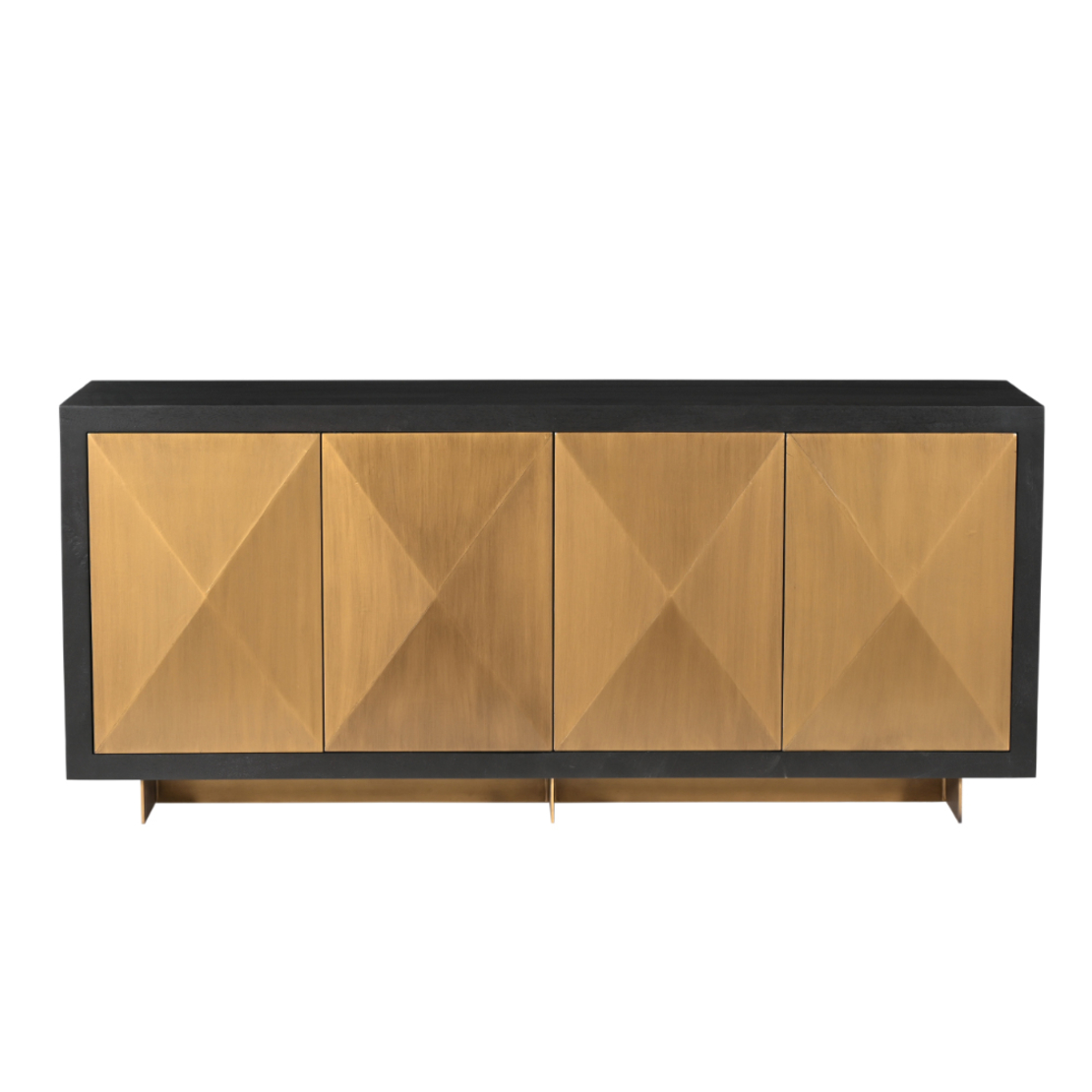 MAGNUS SIDEBOARD 4DOORS WOOD MANGO BLACK GOLD MAT METAL 180x45xH80cm IN