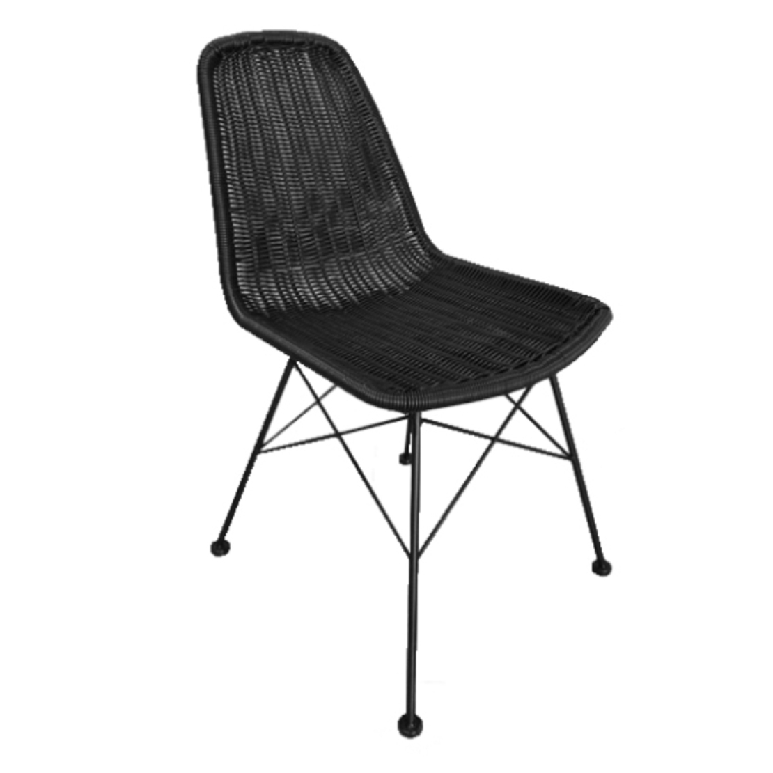DENMARK CHAIR PE WOVEN BLACK BLACK 44x57xH81cm PRC