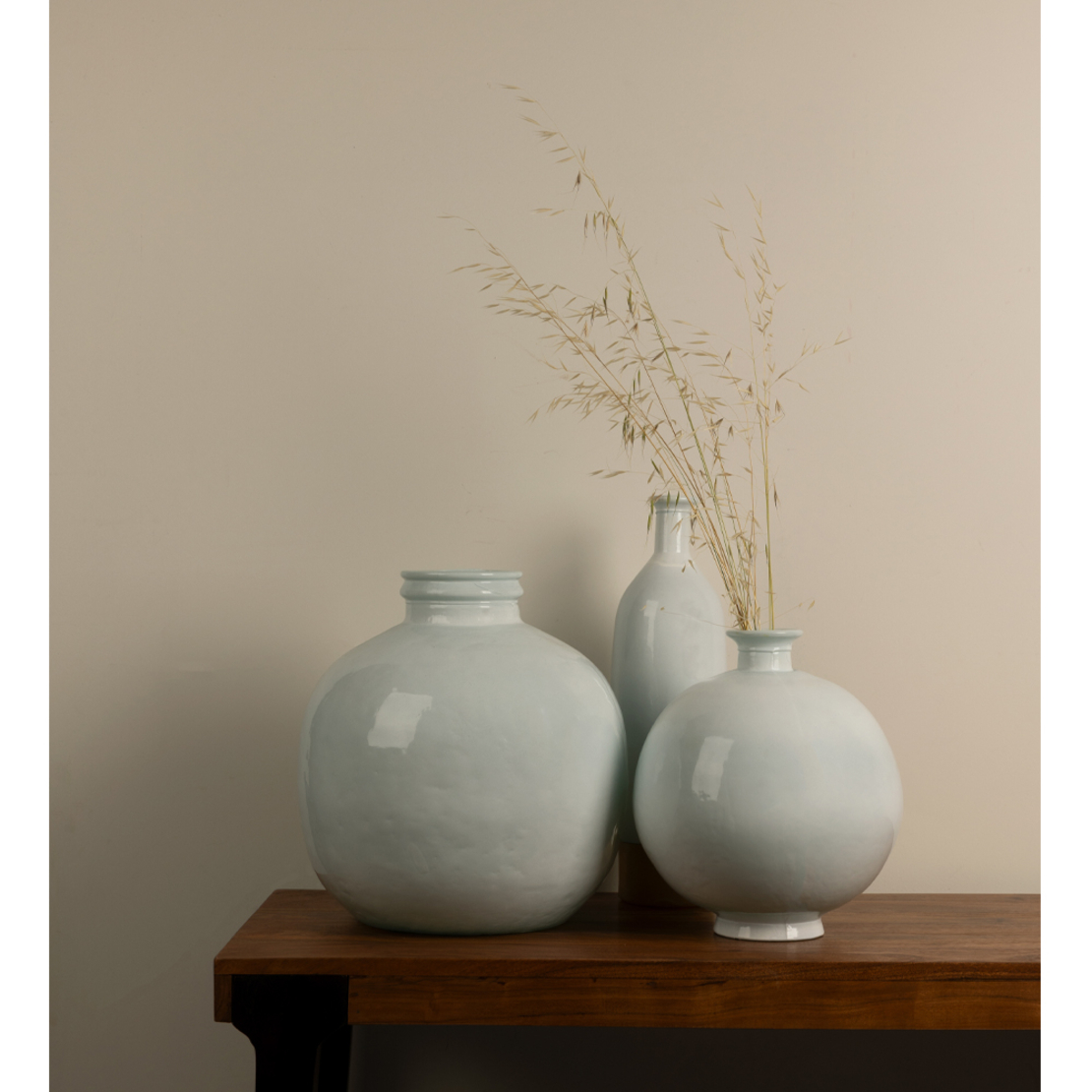 ICE AGE VASE RECYCLED GLASS WHITE D32xH35cm EGY