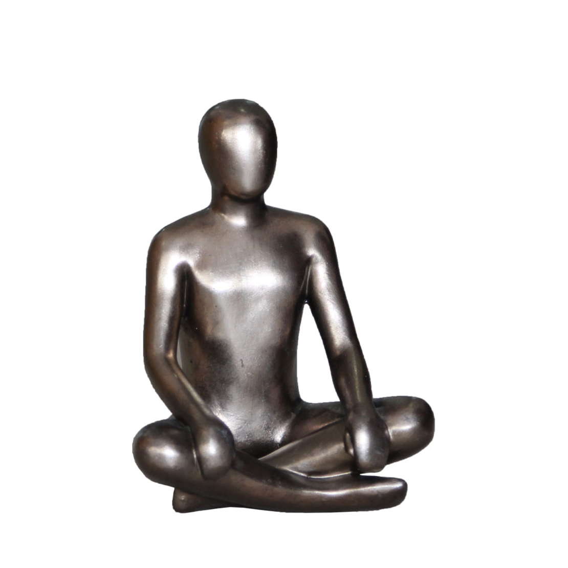 CROSSED LEG MAN DECO FIGURE ARTIFICIAL STONE BRASS
