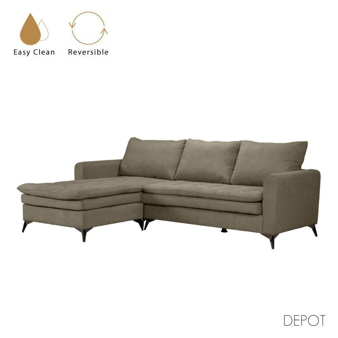 SCANDALO SOFA REVERSABLE CORNER EASY CLEAN FABRIC PURO E1 EU