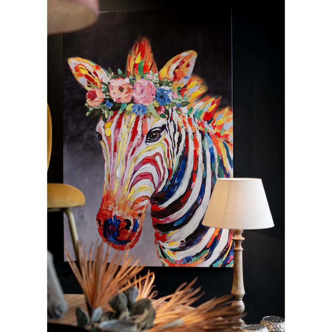 ZEBRA 1 PAINTING CANVAS MULTICOLOR 80x120xH3,5cm P