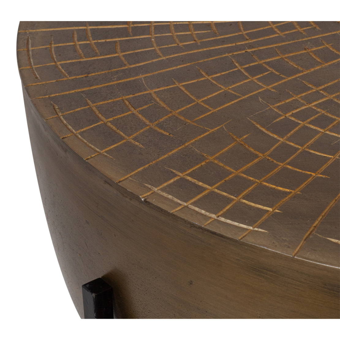 MONTANA COFFEE TABLE METAL BRASS ANTIQUE BLACK 56x56xH38cm IN