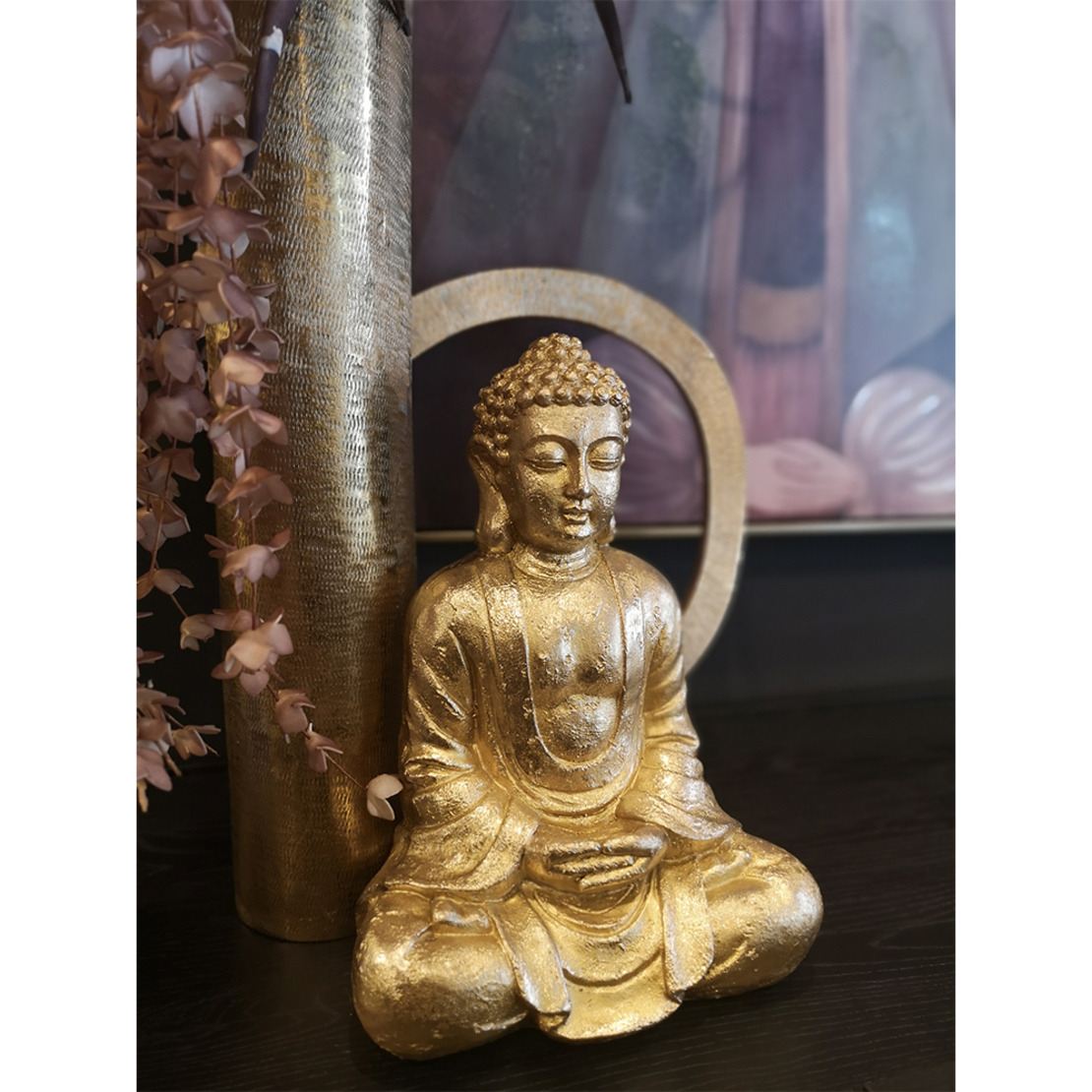 ADOM DECO BUDDHA POLYRESIN GOLD 25x17xH35cm PRC