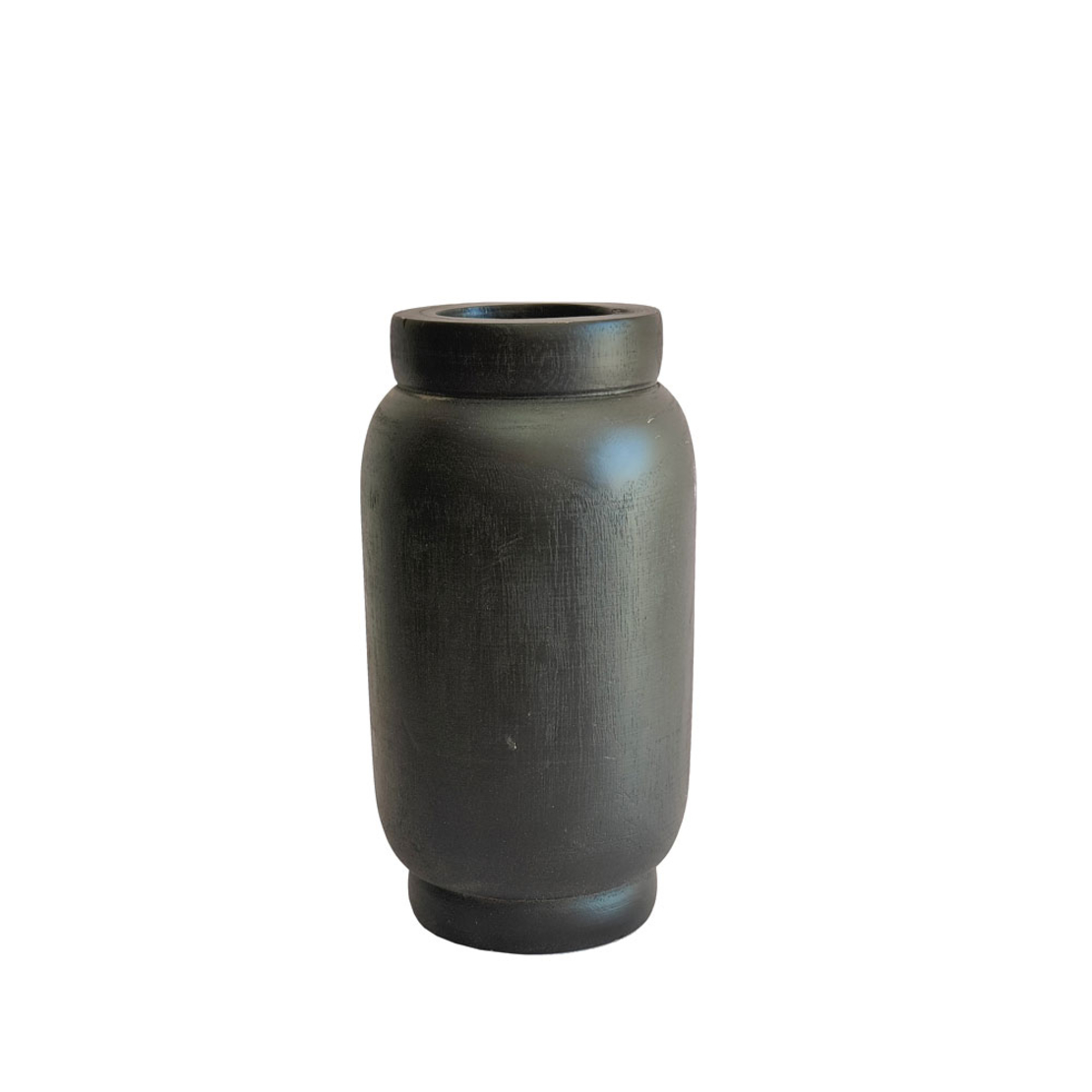 NUBIA VASE WOOD BLACK 16x16xH30cm PRC