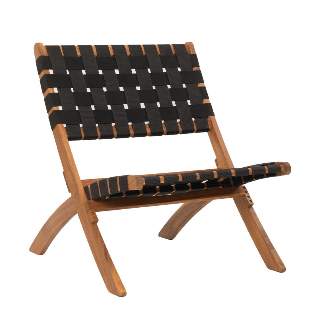 HASTAG CHAIR FOLDING NAYLON STRIPES BLACK NATURAL 78x60xH72,5cm VN