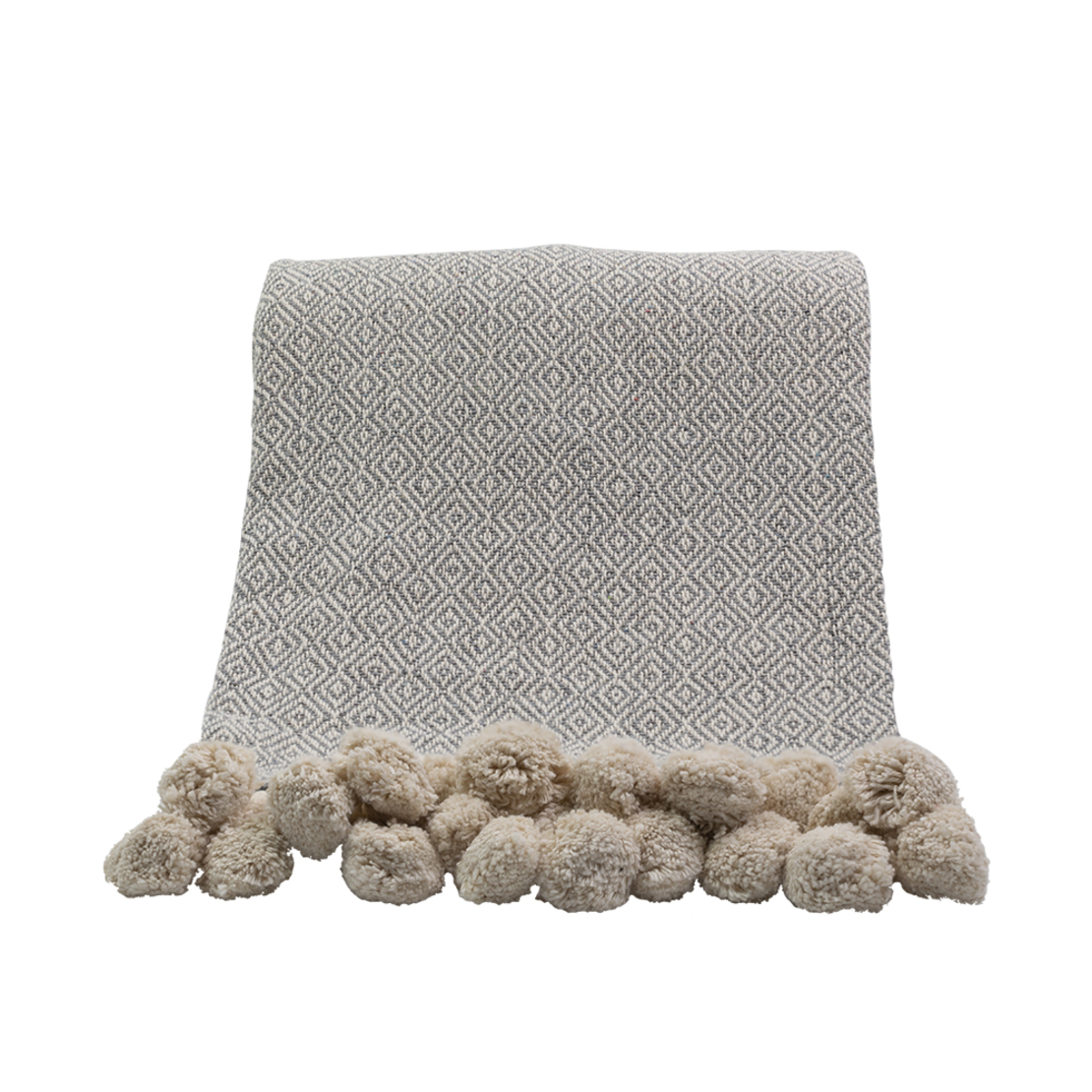 KITTEN THROW COTTON POLYESTER GREY BEIGE 180x240cm