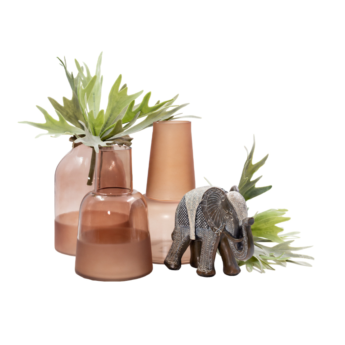 ZEME VASE GLASS TERRACOTTA D15xH23,5cm PRC