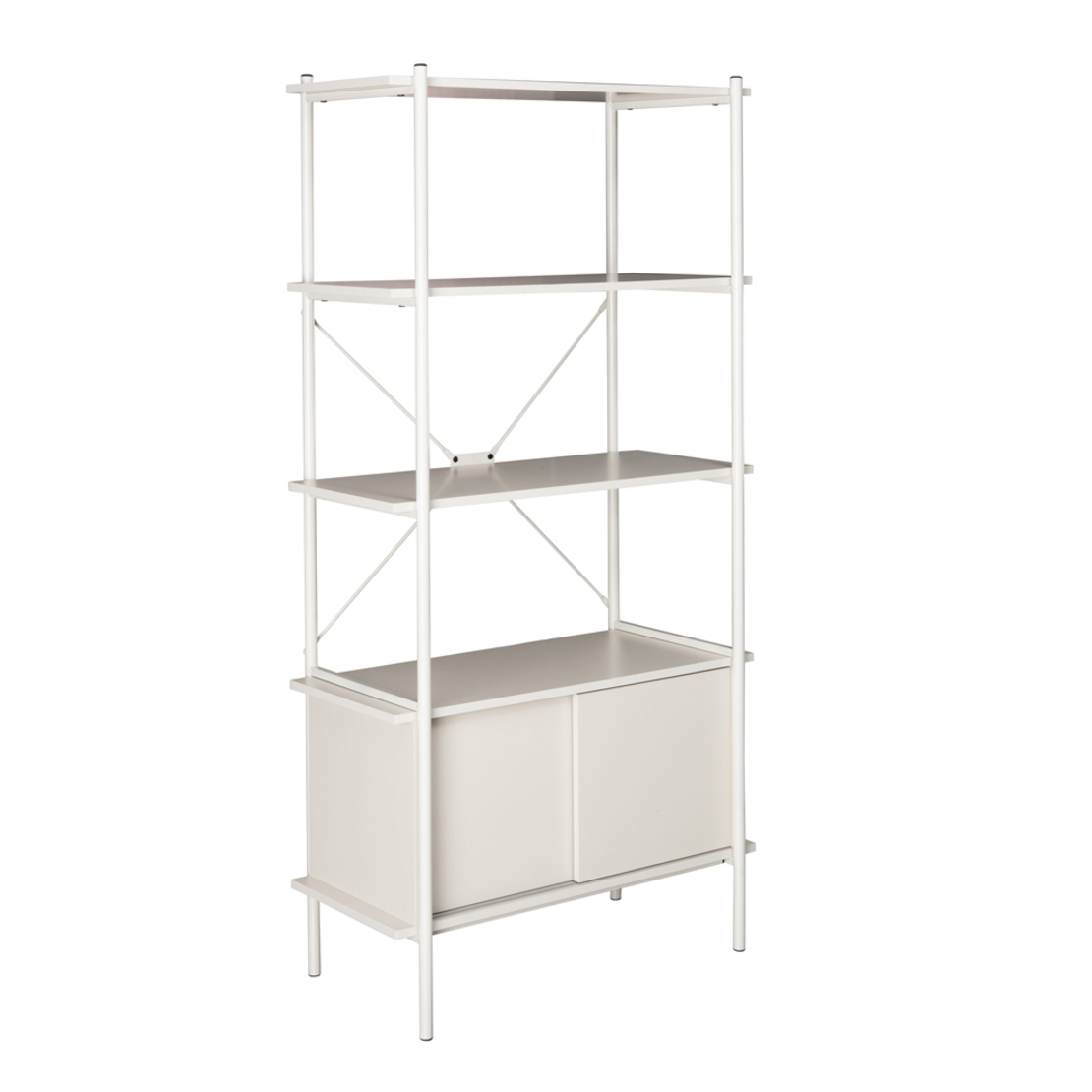 POPULAR BOOKCASE MELAMINE CREAM 80x40xH163cm E1 PR