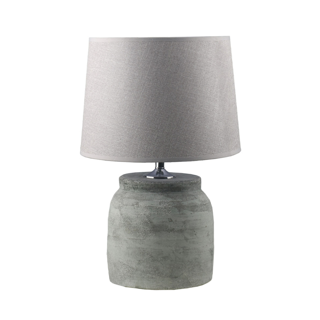 LINDOS LAMP TABLE 24x24x54 CERAMIC GREY LINEN BEIGE