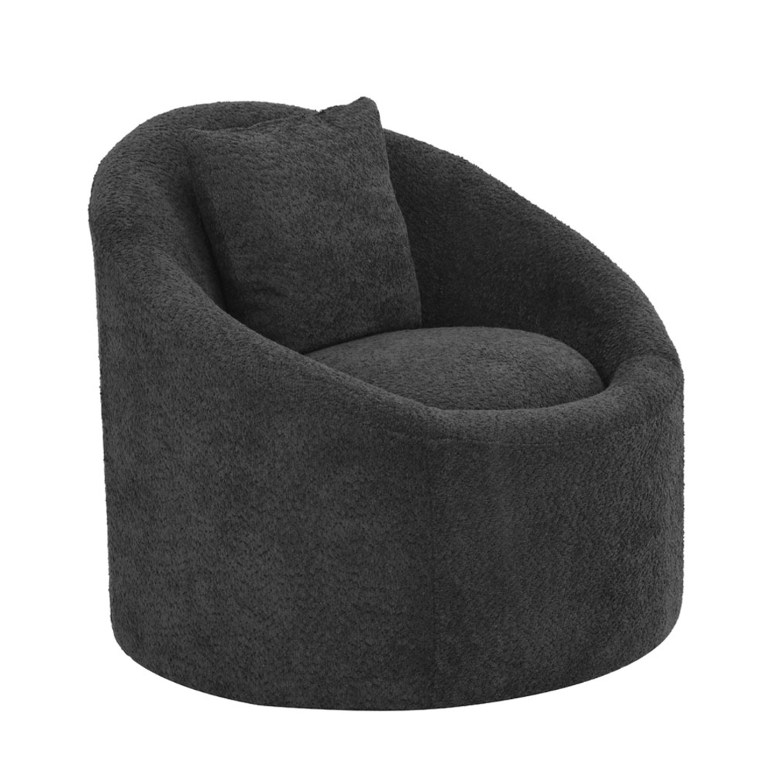 SOFTY ARMCHAIR SWIVEL FABRIC GREY DARK METAL E1 PRC