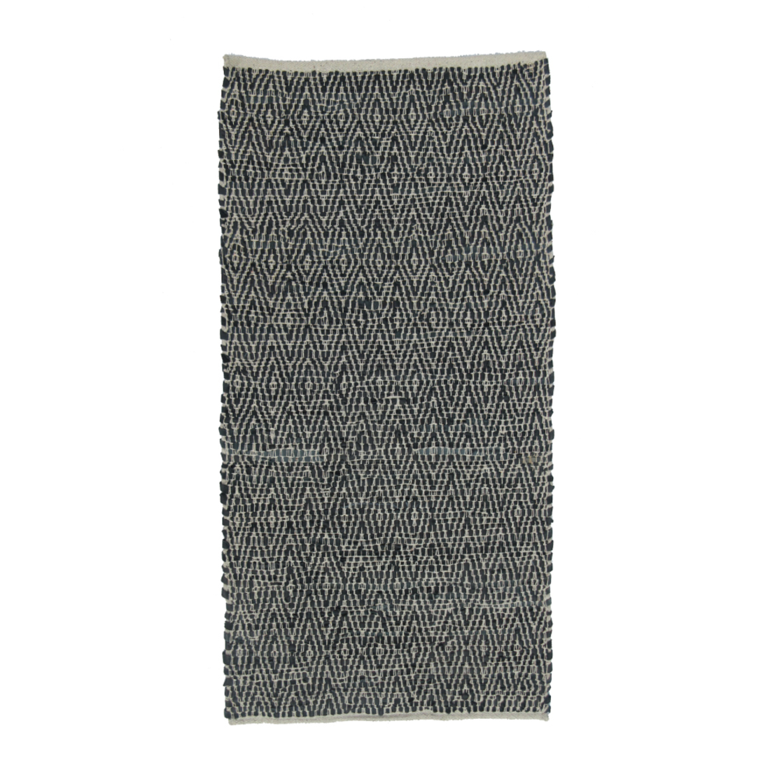 ROMBO CARPET LEATHER BLACK BEIGE 70x150cm IN