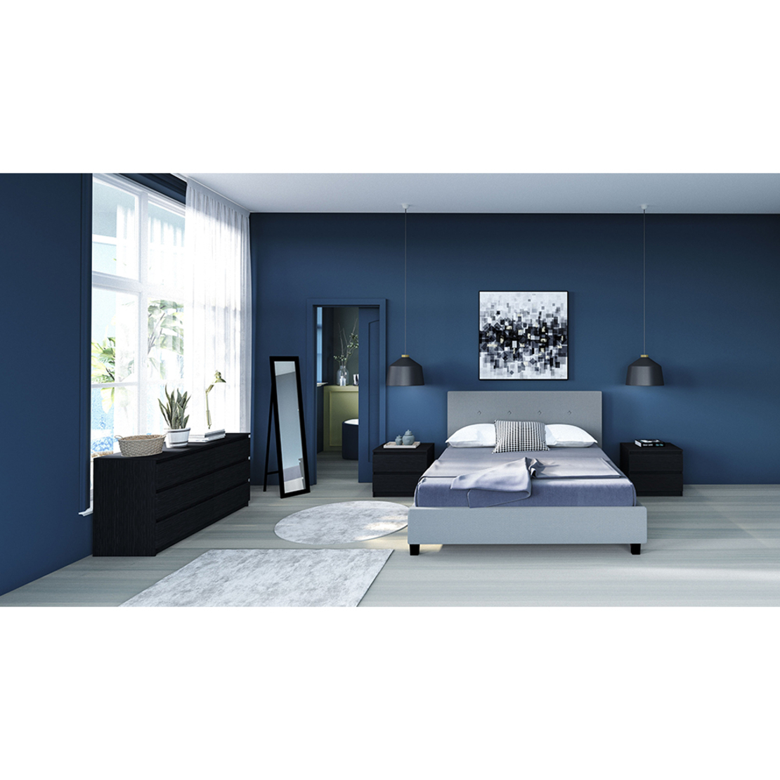 FUTURE PAINTING CANVAS BLACK WHITE WOOD GREY 100x1