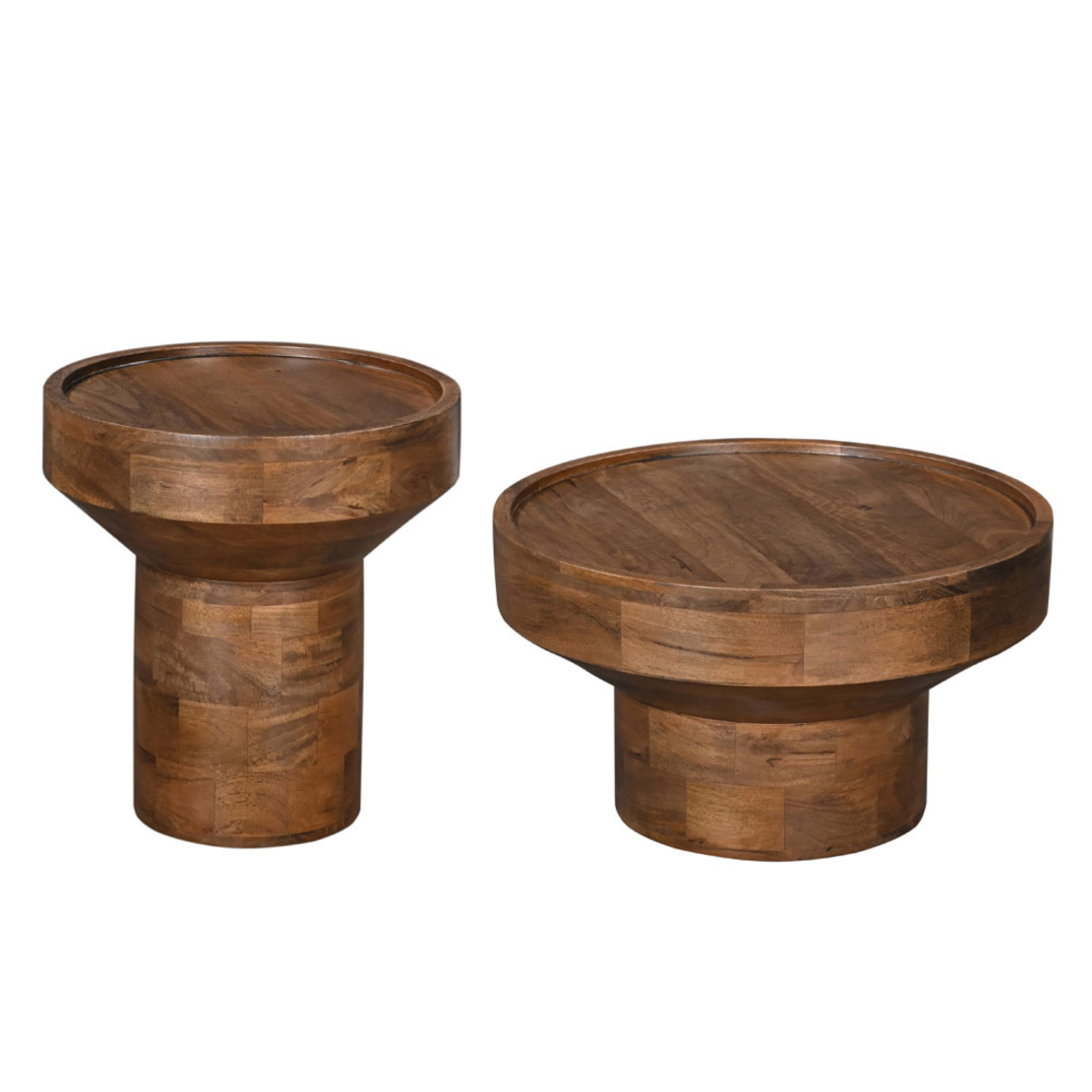 DUBAI COFFEE TABLE WOOD MANGO WALNUT 70x70xH40cm I