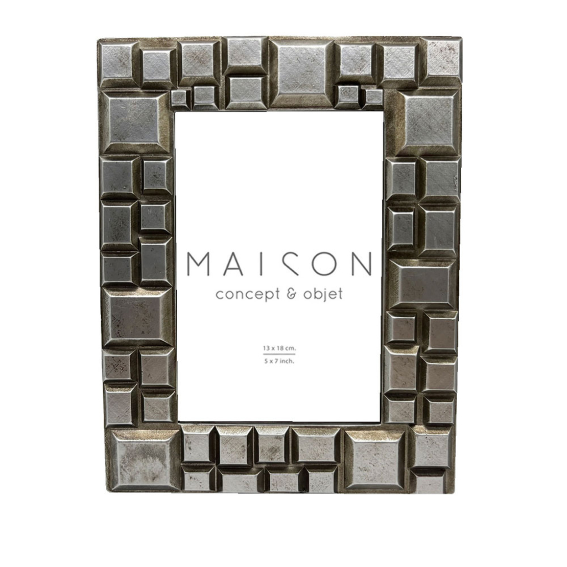 KEVAN PHOTO FRAME POLYRESIN GLASS SILVER 18x1,8xH2