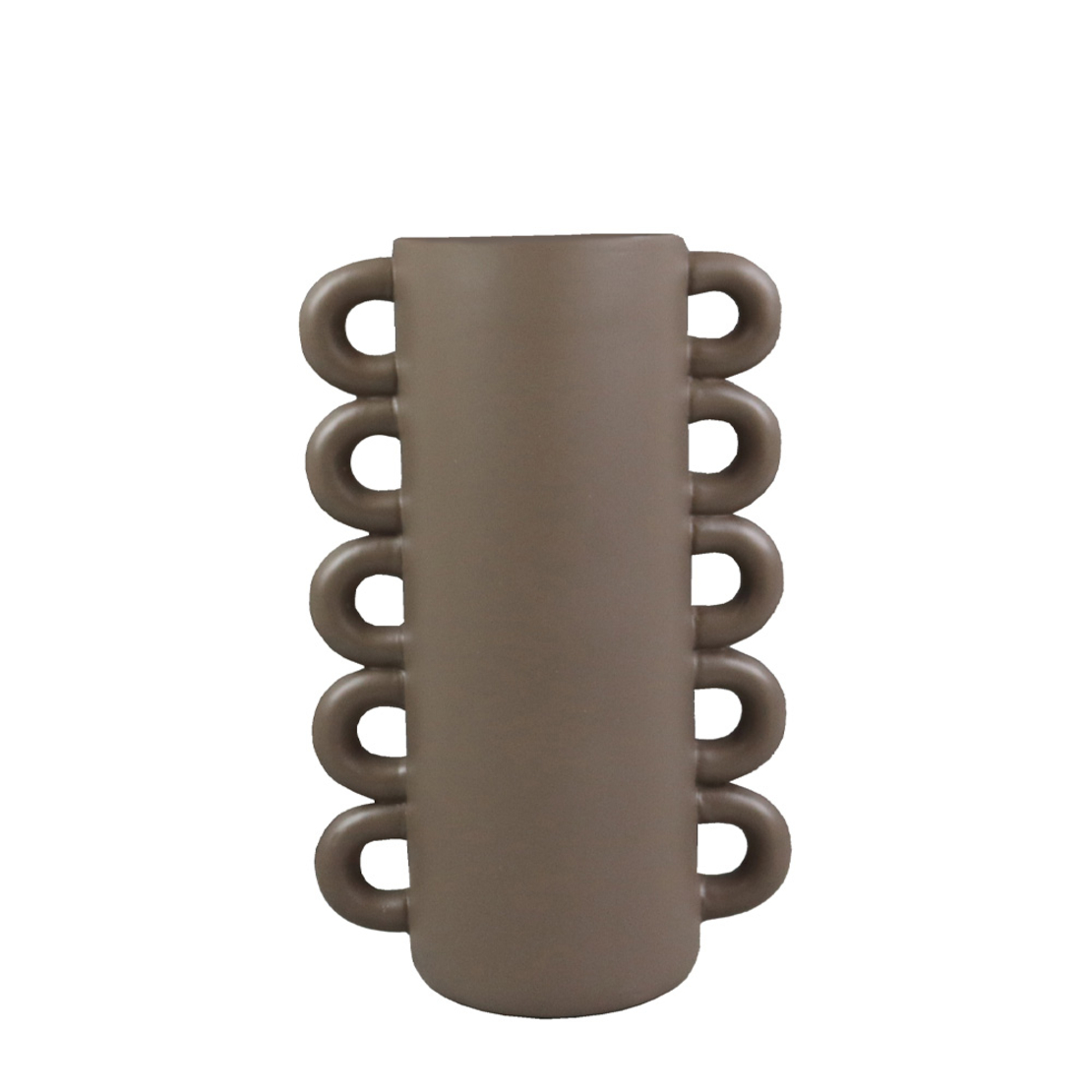 THYRA VASE POLYRESIN GREY 16x10xH25cm PRC