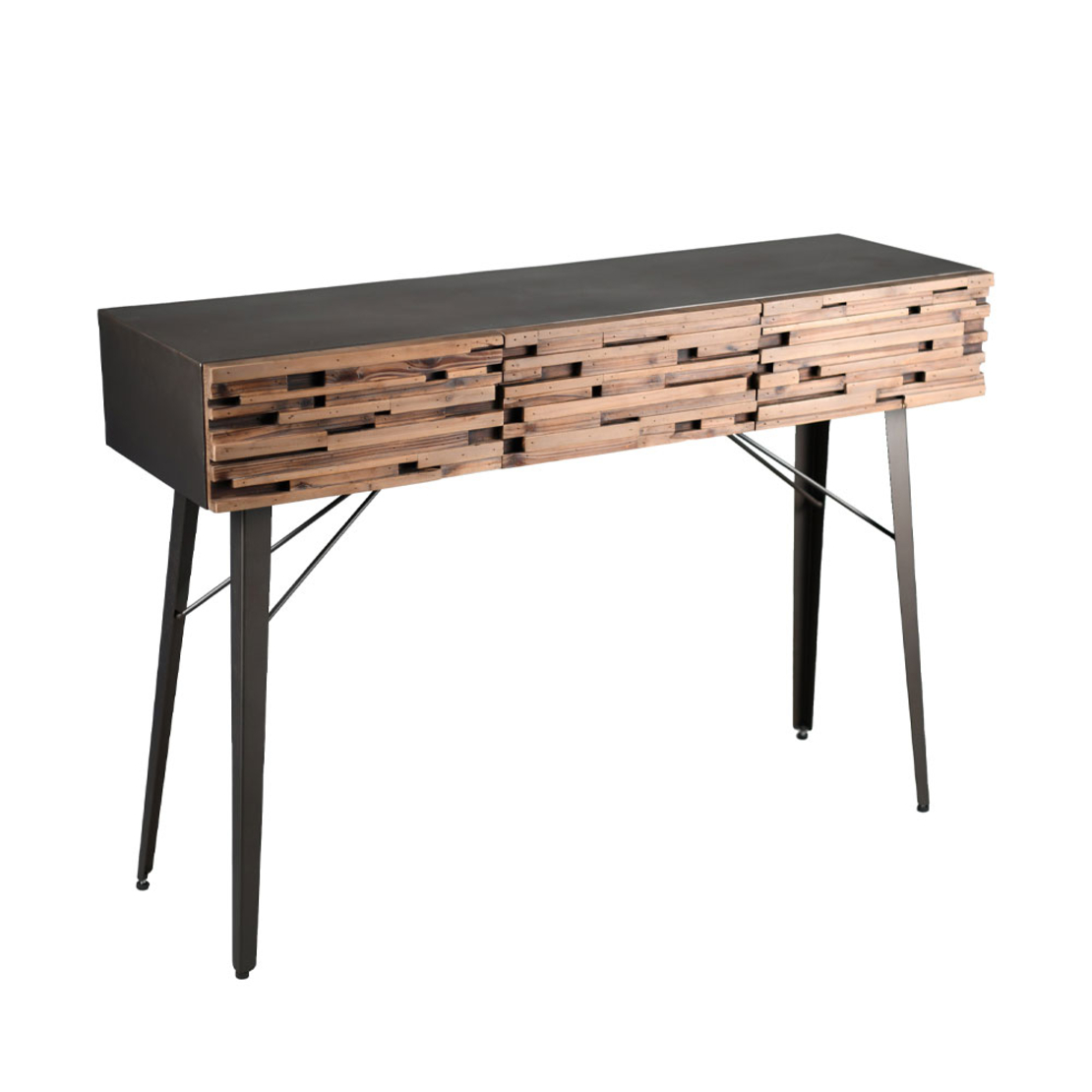 COAST CONSOLE WOOD BLACK NATURAL METAL BLACK 120x3