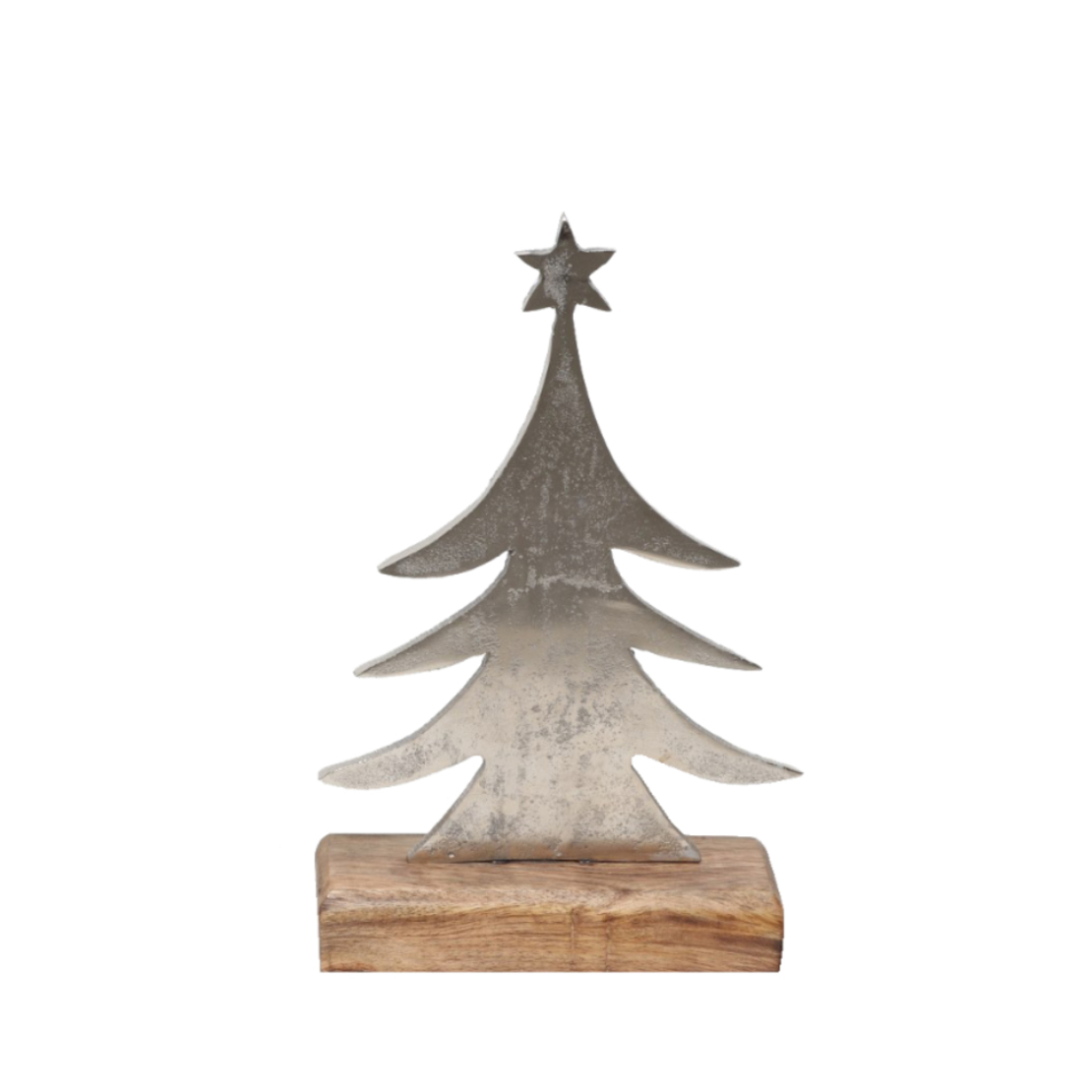 XMAS FELICITY TREE ALUMINIUM WOOD MANGO SILVER NAT