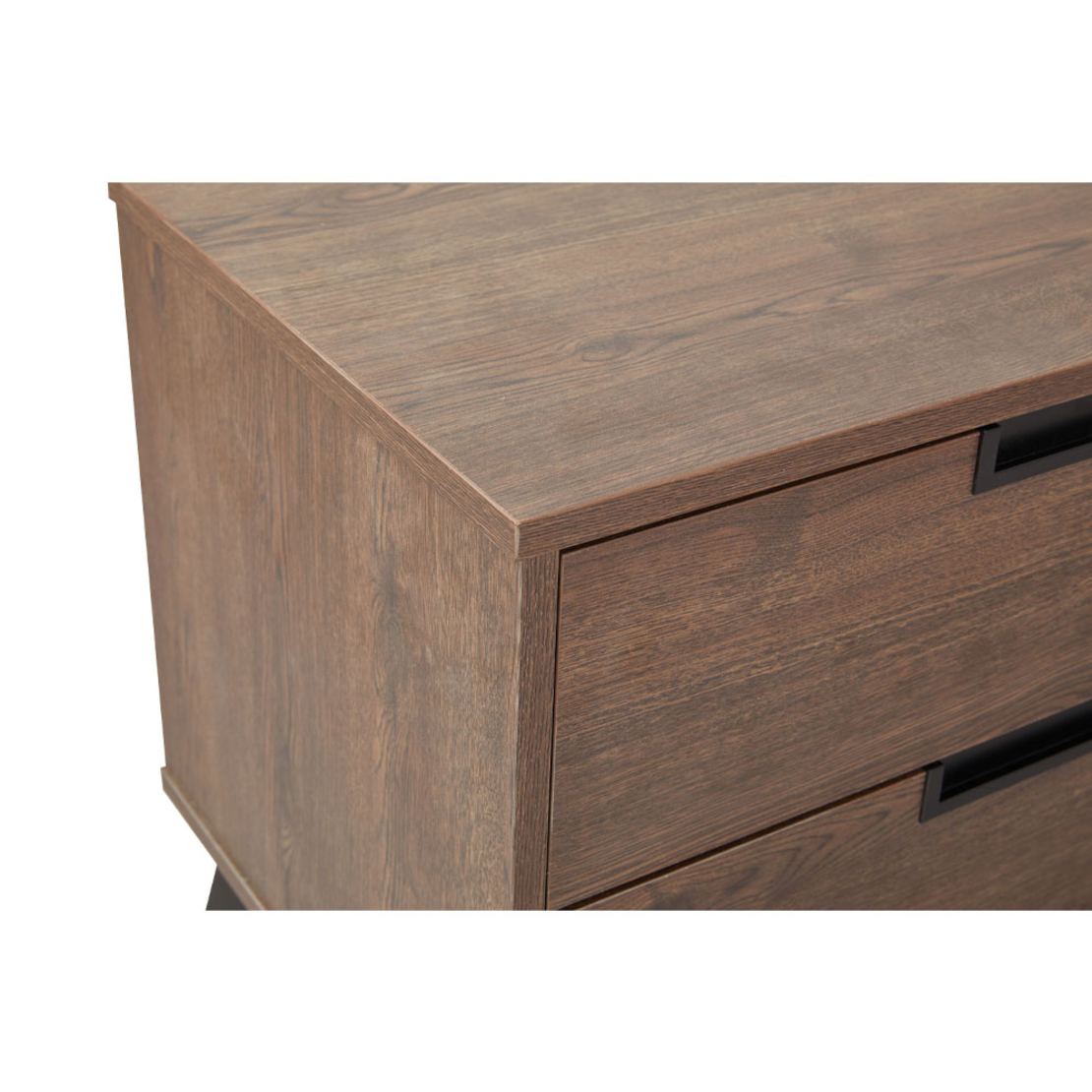 NUEZ NIGHTSTAND 2DRAWERS MELAMINE WALNUT METAL BLA